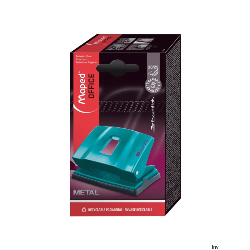 Dziurkacz Essentials metal Deco do 25 kartek turkusowy MAPED